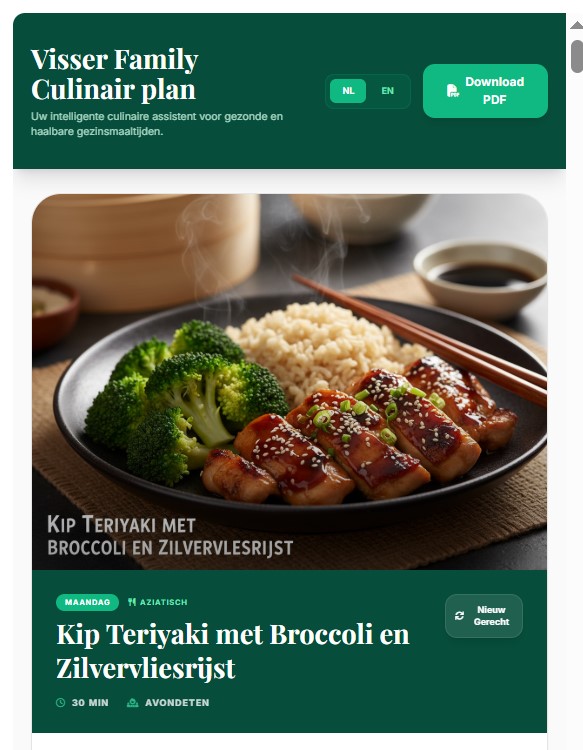 Resultaat: Kip Teriyaki met Broccoli en Zilvervliesrijst, inclusief AI-gegenereerde foto